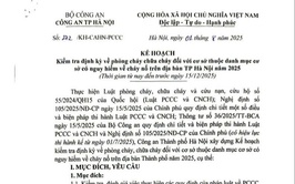 Thành phố Hà Nội – Kế hoạch và lịch kiểm tra PCCC&CNCH năm 2025