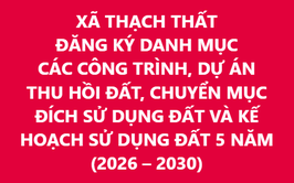 Đăng ký  Danh mục các công trình, dự án thu hồi đất, chuyển mục đích sử dụng đất và Kế hoạch sử dụng đất 5 năm (2026 - 2030)