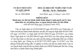 Thông báo Danh mục thủ tục hành chính tiếp nhận và giải quyết thuộc thẩm quyền Ủy ban nhân dân xã Liên Minh