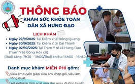 THÔNG BÁO 
KHÁM SỨC KHỎE TOÀN DÂN XÃ HƯNG ĐẠO
