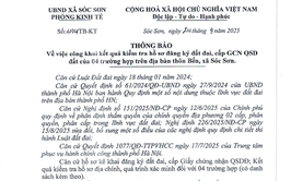 CÔNG KHAI KẾT QUẢ KIỂM TRA HỒ SƠ ĐĂNG KÝ CẤP GCN QSD ĐẤT CỦA 04 TRƯỜNG HỢP THÔN BẾN