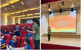 Công an phường Phúc Lợi tuyên truyền về trật tự, an toàn giao thông tại Trường trung học Vinschool The Harmony