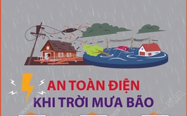 An toàn điện khi trời mưa bão