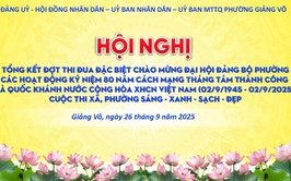 Giảng Võ: Khen thưởng 101 tập thể, 92 cá nhân có thành tích trong công tác Đại hội Đảng bộ phường, Kỷ niệm 80 năm Quốc khánh 2.9, Cuộc thi 