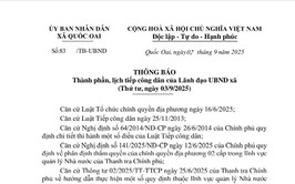 THÔNG BÁO Thành phần, lịch tiếp công dân của Lãnh đạo UBND xã Quốc Oai 