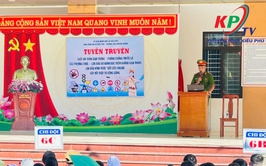 Công an xã Kiều Phú phối hợp Trường THCS Nghĩa Hương tổ chức tuyên truyền pháp luật về an toàn giao thông, phòng chống tác hại thuốc lá và các phương thức lừa đảo trên không gian mạng