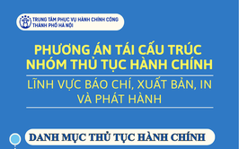 Thông báo: Phê duyệt phương án tái cấu trúc nhóm thủ tục hành chính lĩnh vực Báo chí, Xuất bản, In và Phát hành