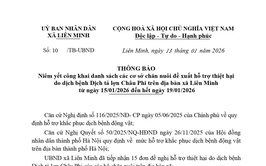 THÔNG BÁO: Niêm yết công khai danh sách các cơ sở chăn nuôi đề xuất hỗ trợ thiệt hại