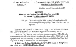 UBND xã Thư Lâm Thư mời tham gia hội Chợ hoa Xuân Tết Bính Ngọ năm 2026 trên địa bàn xã Thư Lâm, thành phố Hà Nội