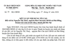 Kết luận Nội dung tố cáo đối với bà Nguyễn Thị Thuý, nguyên Phó Chủ tịch UBND xã Phù Đổng, huyện Gia Lâm (trước đây), thành phố Hà Nội