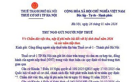 THƯ NGỎ GỬI NGƯỜI NỘP THUẾ: Chấm dứt việc thu, nộp lệ phí môn bài đối với kỳ tính thuế năm 2026 và các năm tiếp theo 