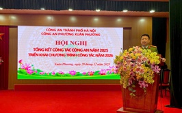 Công an phường Xuân Phương tổ chức Hội nghị tổng kết công tác và triển khai Chương trình công tác năm 2026. 