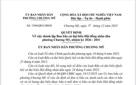 Quyết định về việc thành lập Ban bầu cử đại biểu Hội đồng nhân dân phường Chương Mỹ, nhiệm kỳ 2026 - 2031 tại 07 đơn vị