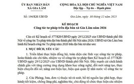 UBND xã Gia Lâm ban hành Kế hoạch công tác tư pháp năm 2026