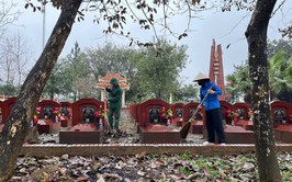 HOẠT ĐỘNG RA QUÂN VỆ SINH MÔI TRƯỜNG TẠI CÁC NGHĨA TRANG, BIA TƯỞNG NIỆM TRÊN ĐỊA BÀN XÃ BA VÌ