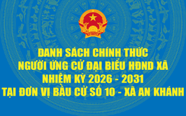 Danh sách người ứng cử Đại biểu Hội đồng Nhân dân xã An Khánh nhiệm kỳ 2026 - 2031 tại Đơn vị bầu cử số 10