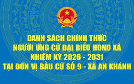 Danh sách người ứng cử Đại biểu Hội đồng Nhân dân xã An Khánh nhiệm kỳ 2026 - 2031 tại Đơn vị bầu cử số 9