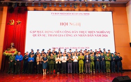 Xã Quang Minh gặp mặt, động viên công dân lên đường thực hiện nghĩa vụ quân sự và nghĩa vụ tham gia Công an nhân dân năm 2026