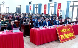 ĐIỂM CẦU XÃ ỨNG HOÀ DỰ HỘI NGHỊ TRỰC TUYẾN TẬP HUẤN NGHIỆP VỤ CÔNG TÁC BẦU CỬ.