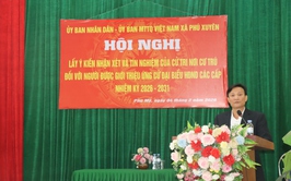 Hội nghị lấy ý kiến nhận xét và tín nhiệm của cử tri nơi cư trú đối với những người ứng cử đại biểu HĐND các cấp tại thôn Phú Mỹ