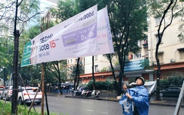 Kẻ vạch sơn, xử lý vi phạm trật tự đô thị - tháo gỡ điểm nghẽn trong quản lý đô thị trên địa bàn phường Yên Hoà