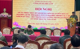 Công an xã Thư Lâm triển khai công tác bảo đảm an ninh trật tự phục vụ bầu cử đại biểu Quốc hội khoá XVI và đại biểu HĐND các cấp nhiệm kỳ 2026-2031