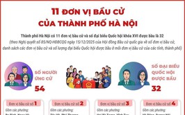 HÀ NỘI CÓ 11 ĐƠN VỊ BẦU CỬ, ĐƯỢC BẦU 32 ĐẠI BIỂU QUỐC HỘI