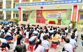 Trường Tiểu học Vân Tảo tổ chức tuyên truyền, phổ biến pháp luật về trật tự an toàn giao thông năm học 2025 - 2026