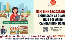 Nghị định 68/2026/NĐ-CP quy định về chính sách thuế và quản lý thuế đối với hộ kinh doanh, cá nhân kinh doanh