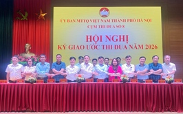 Quốc Oai: Ký kết giao ước thi đua Cụm số 8 MTTQ Thành phố Hà Nội năm 2026