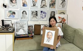 Học sinh Lê Phạm Yến Trang – Lớp 7A3 Trường THCS Việt Nam – Angieri tỏa sáng với tài năng hội họa truyền thần