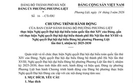 CHƯƠNG TRÌNH HÀNH ĐỘNG CỦA BAN CHẤP HÀNH ĐẢNG BỘ PHƯỜNG PHƯƠNG LIỆT THỰC HIỆN NGHỊ QUYẾT ĐẠI HỘI ĐẠI BIỂU TOÀN QUỐC LẦN THỨ XIV CỦA ĐẢNG VÀ NGHỊ QUYẾT ĐẠI HỘI ĐẢNG BỘ CÁC CẤP NHIỆM KỲ 2025-2030