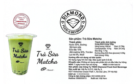 Bản tự công bố sản phẩm Trà sữa Matcha