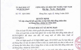 Công bố kết quả bầu cử đại biểu HĐND xã Hưng Đạo, nhiệm kỳ 2026-2031
