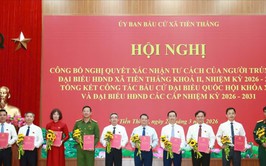 Xã Tiến Thắng công bố nghị quyết xác nhận tư cách 27 đại biểu trúng cử HĐND