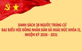 QUYẾT ĐỊNH CÔNG BỐ DANH SÁCH NHỮNG NGƯỜI TRÚNG CỬ ĐẠI BIỂU HĐND XÃ HOÀI ĐỨC KHÓA II, NHIỆM KỲ 2026 - 2031