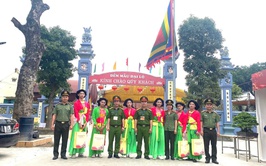 Công an xã Hồng Vân đảm bảo an ninh trật tự Lễ hội Đền Đại Lộ