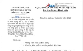 Xã Sóc Sơn tổ chức công khai xin ý kiến về tình trạng đất ở, nhà ở khác ngoài thửa đất thu hồi để thực hiện công tác giải phóng mặt bằng dự án mở rộng quốc lộ 3 theo quy hoạch.