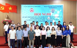 Hội nghị ký kết phối hợp giữa chi nhánh số 10- Trung tâm phục vụ hành chính công thành phố Hà Nội và UBND xã Bình Minh trong triển khai mô hình 