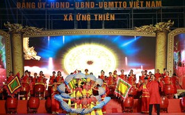 126 tay trống hội vang nhịp đoàn kết tại chương trình văn hóa - nghệ thuật xã Ứng Thiên