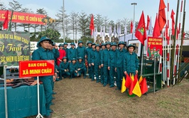 Ban Chỉ huy quân sự xã Minh Châu tham gia Lễ ra quân huấn luyện năm 2026.