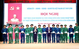 Xã Thư Lâm tổ chức Hội nghị gặp mặt, giao nhiệm vụ cho các công dân sẵn sàng nhập ngũ và thực hiện nghĩa vụ tham gia Công an nhân dân năm 2026