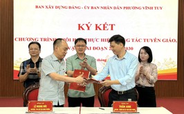 PHƯỜNG VĨNH TUY: TỔ CHỨC KÝ KẾT CHƯƠNG TRÌNH PHỐI HỢP CÔNG TÁC TUYÊN GIÁO, DÂN VẬN