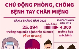 Số ca mắc tay chân miệng tăng gấp 5 lần.