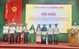 Xã Hồng Sơn tổng kết công tác bầu cử đại biểu Quốc hội khóa XVI và đại biểu Hội đồng nhân dân các cấp nhiệm kỳ 2026-2031.