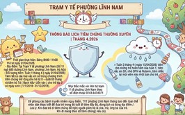 TRẠM Y TẾ PHƯỜNG LĨNH NAM THÔNG BÁO LỊCH TIÊM CHỦNG THƯỜNG XUYÊN - THÁNG 4/2026