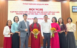XÃ QUANG MINH GẶP GỠ, ĐỘNG VIÊN GIÁO VIÊN TIỂU HỌC THAM GIA HỘI THI GIÁO VIÊN DẠY GIỎI CẤP THÀNH PHỐ