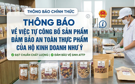 THÔNG BÁO VỀ VIỆC TỰ CÔNG BỐ SẢN PHẨM ĐẢM BẢO AN TOÀN THỰC PHẨM CỦA HỘ KINH DOANH NHƯ Ý