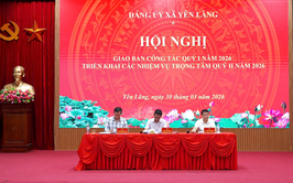 Yên Lãng họp giao ban quý I, triển khai trọng tâm quý II