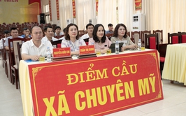 Chuyên Mỹ dự trực tuyến Tổng kết toàn quốc công tác bầu cử đại biểu Quốc hội khóa XVI và đại biểu HĐND các cấp, nhiệm kỳ 2026-2031